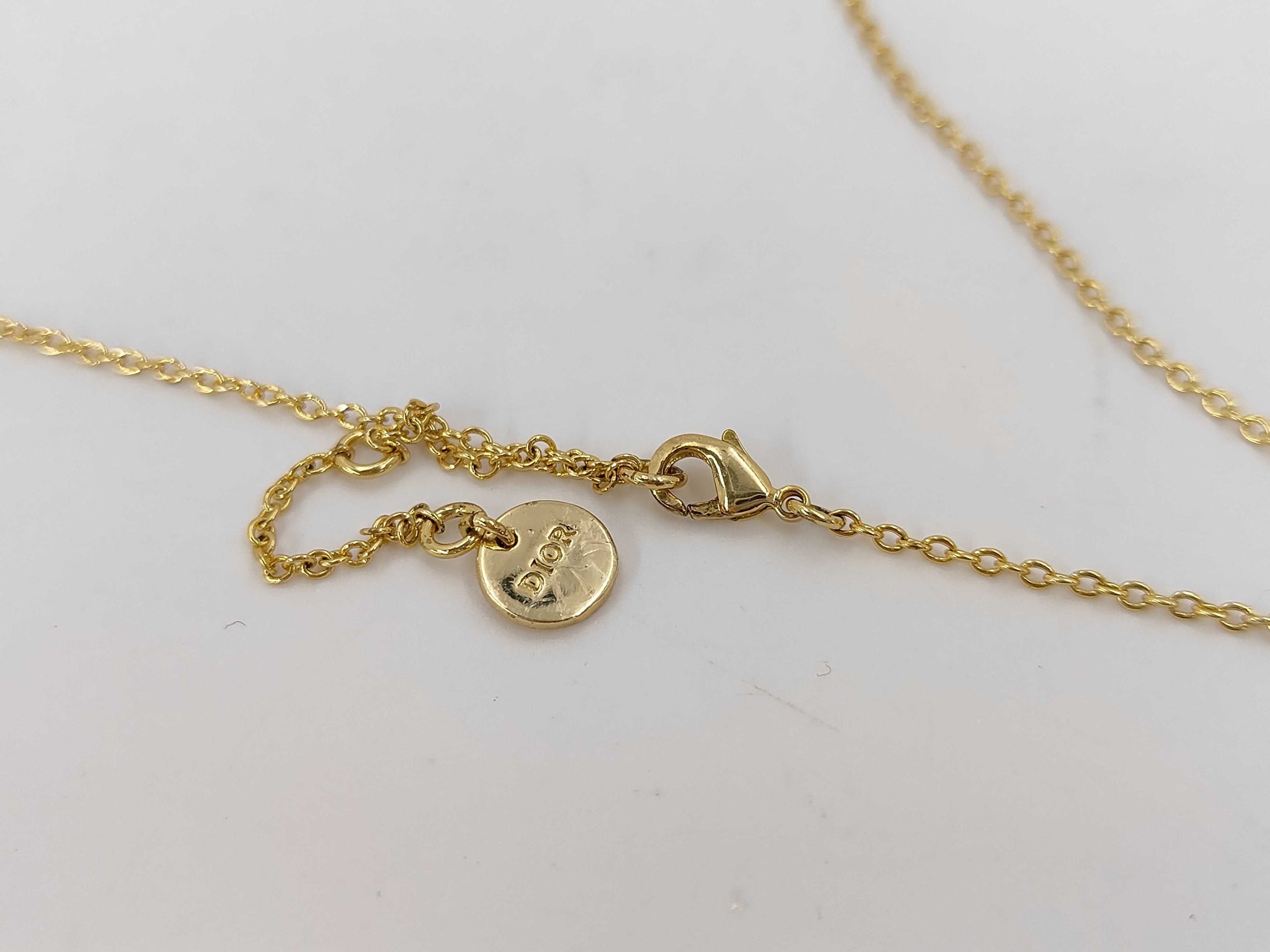 Dior CD logo rhinestone necklace