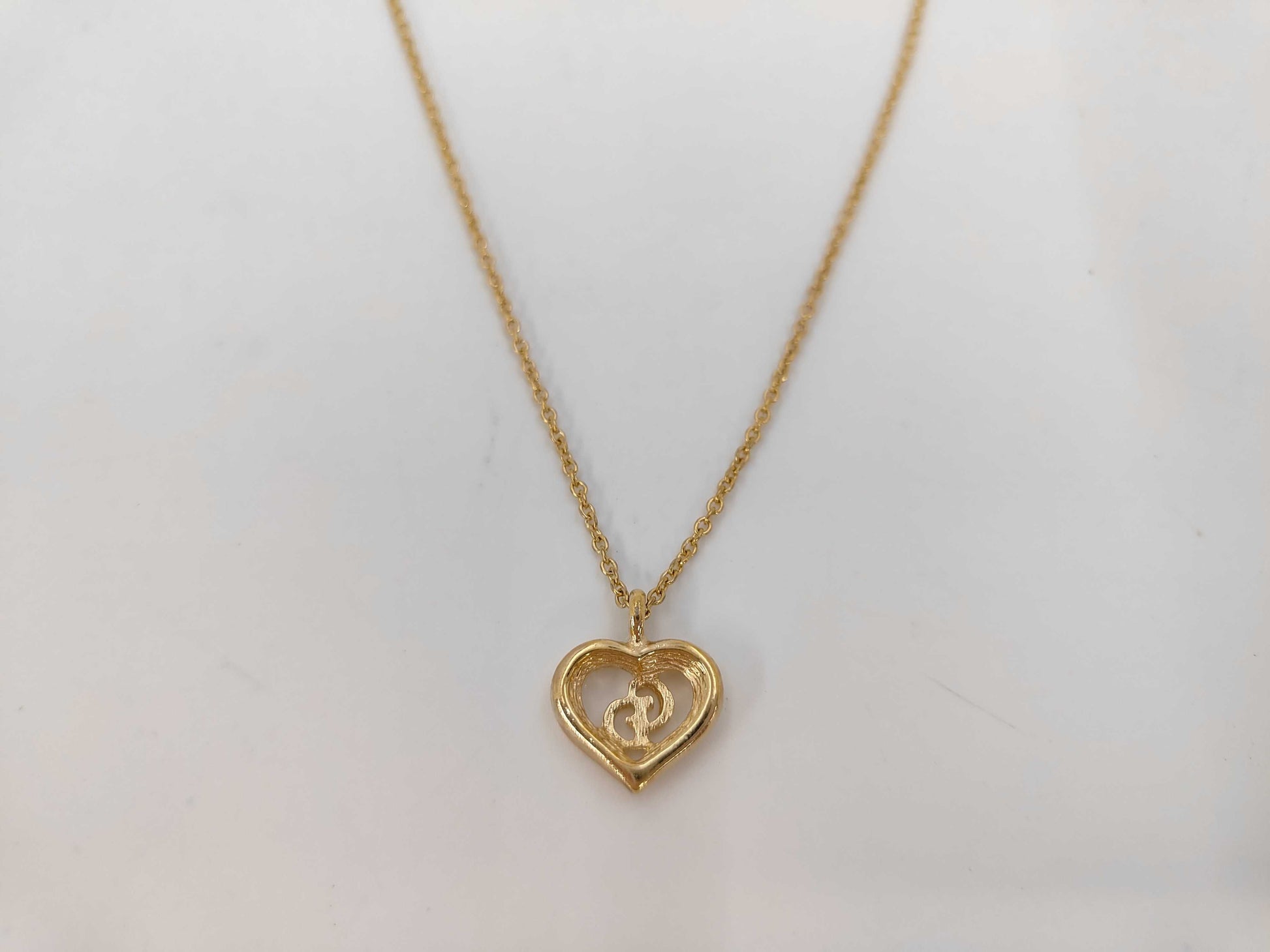 Dior CD logo heart necklace