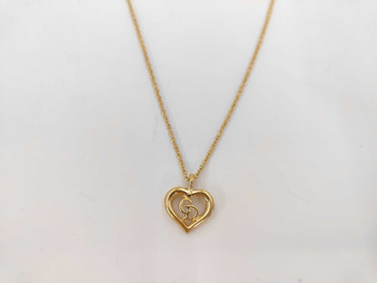 Dior CD logo heart necklace