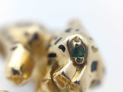 Cartier Panthère 2-Head Naira #53 Colored Stone Lacquer Yellow Gold 750 16.4g Ring 