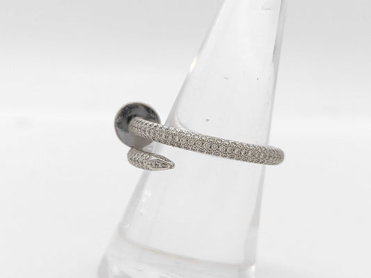 Cartier Juste un Clou Classic Model #6 Full Pavé WG Au750 7.3g Ring 