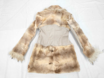 Unused VERSACE Real Fur Coat, Vintage, Original Price: Over 1 Million Yen, Size XS