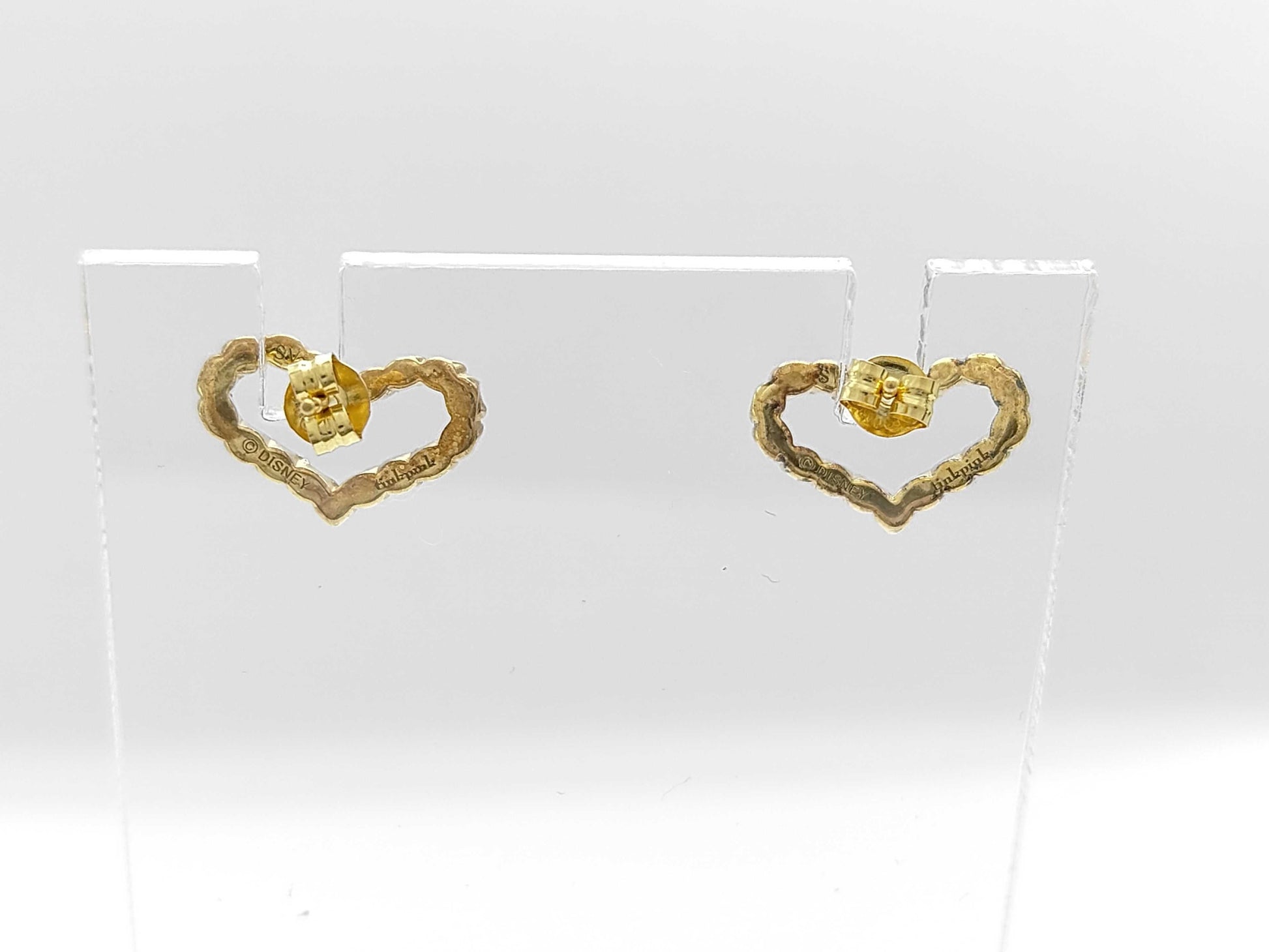 Disney Clear Stone Sterling Silver/18K 1.3g Earrings 