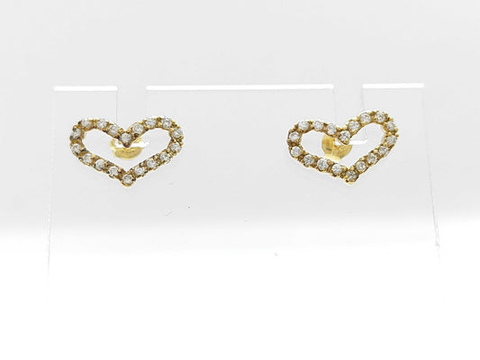 Disney Clear Stone Sterling Silver/18K 1.3g Earrings 