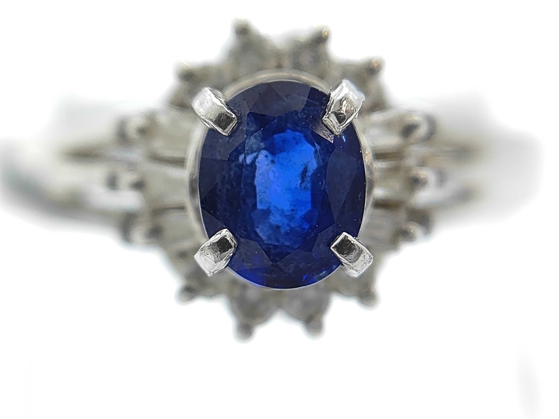 Colored Stone 0.39ct D0.16ct Pt900 2.8g Ring 