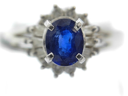 Colored Stone 0.39ct D0.16ct Pt900 2.8g Ring 