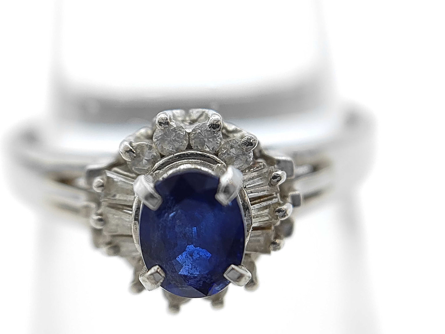 Colored Stone 0.39ct D0.16ct Pt900 2.8g Ring 