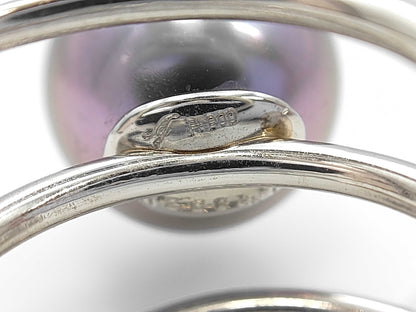 Pearl, diameter approximately 12.1mm, D0.318ct, F0.20ct, Pt900, 9.6g, Ring 