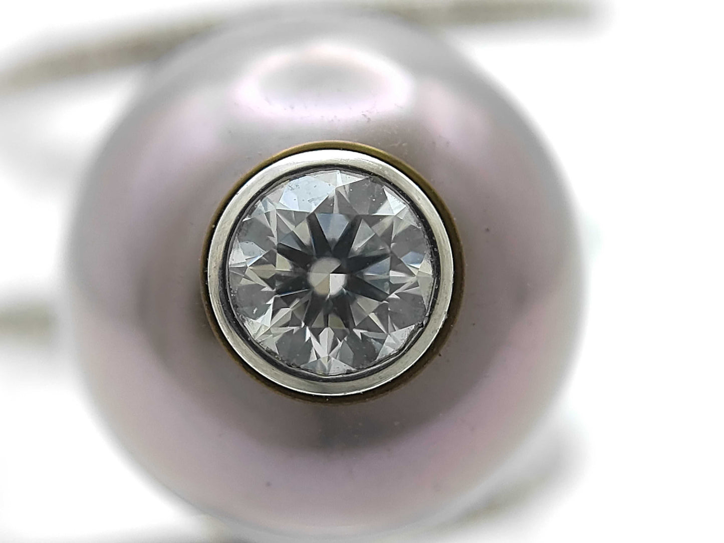 Pearl, diameter approximately 12.1mm, D0.318ct, F0.20ct, Pt900, 9.6g, Ring 