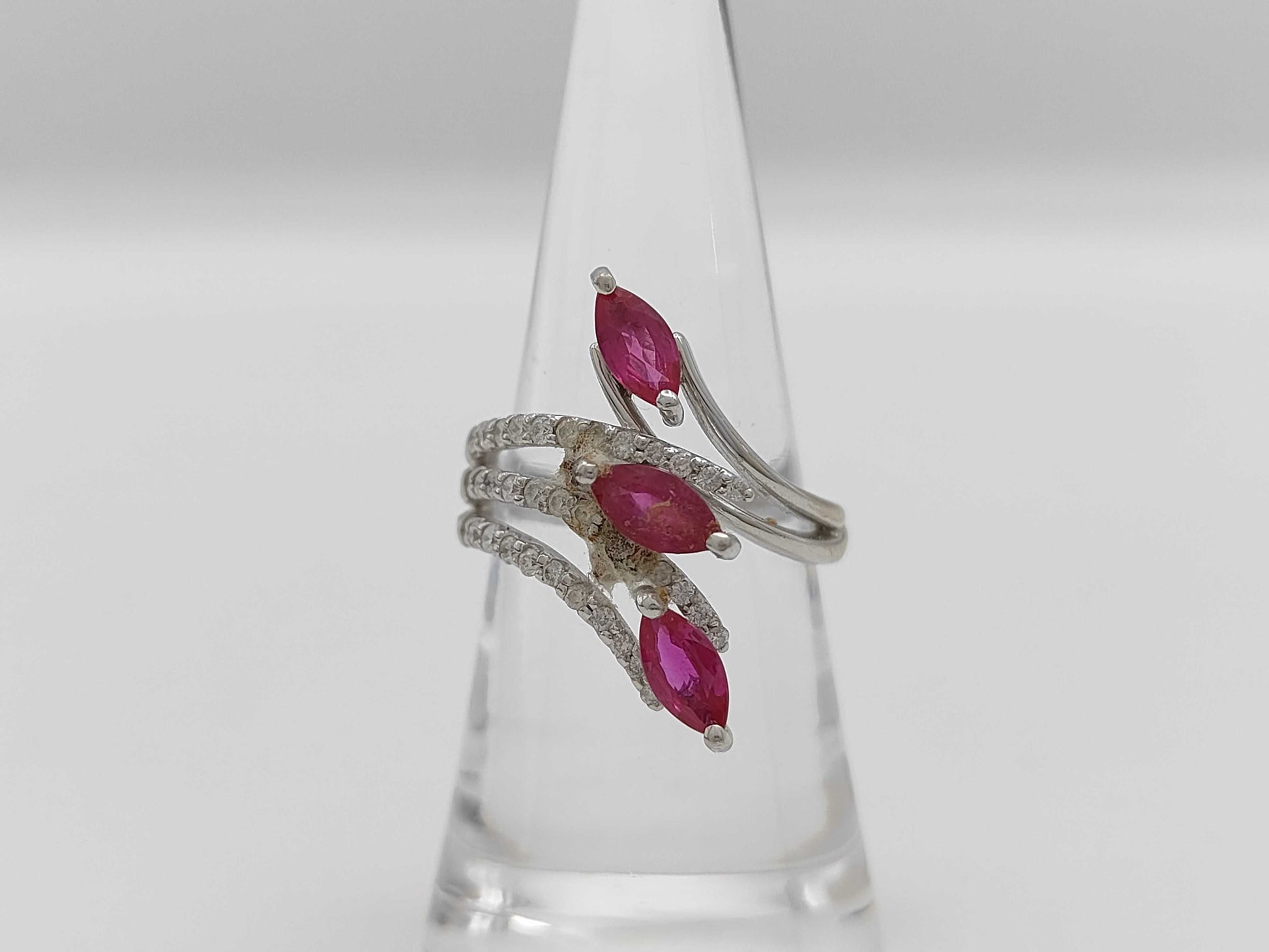 R1.16ct D0.35ct K18WG 6.7g Ring 