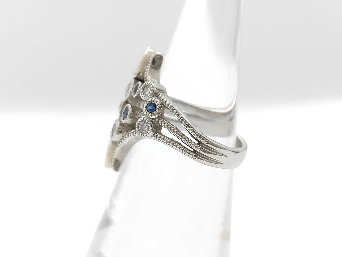 S0.95ct D0.30ct Pt900 10.5g Ring 