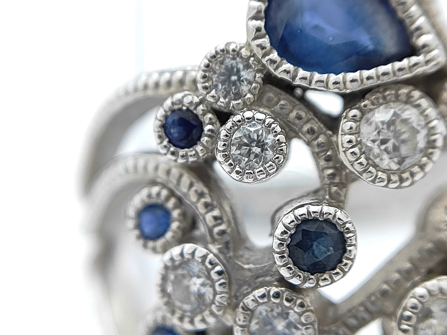 S0.95ct D0.30ct Pt900 10.5g Ring 