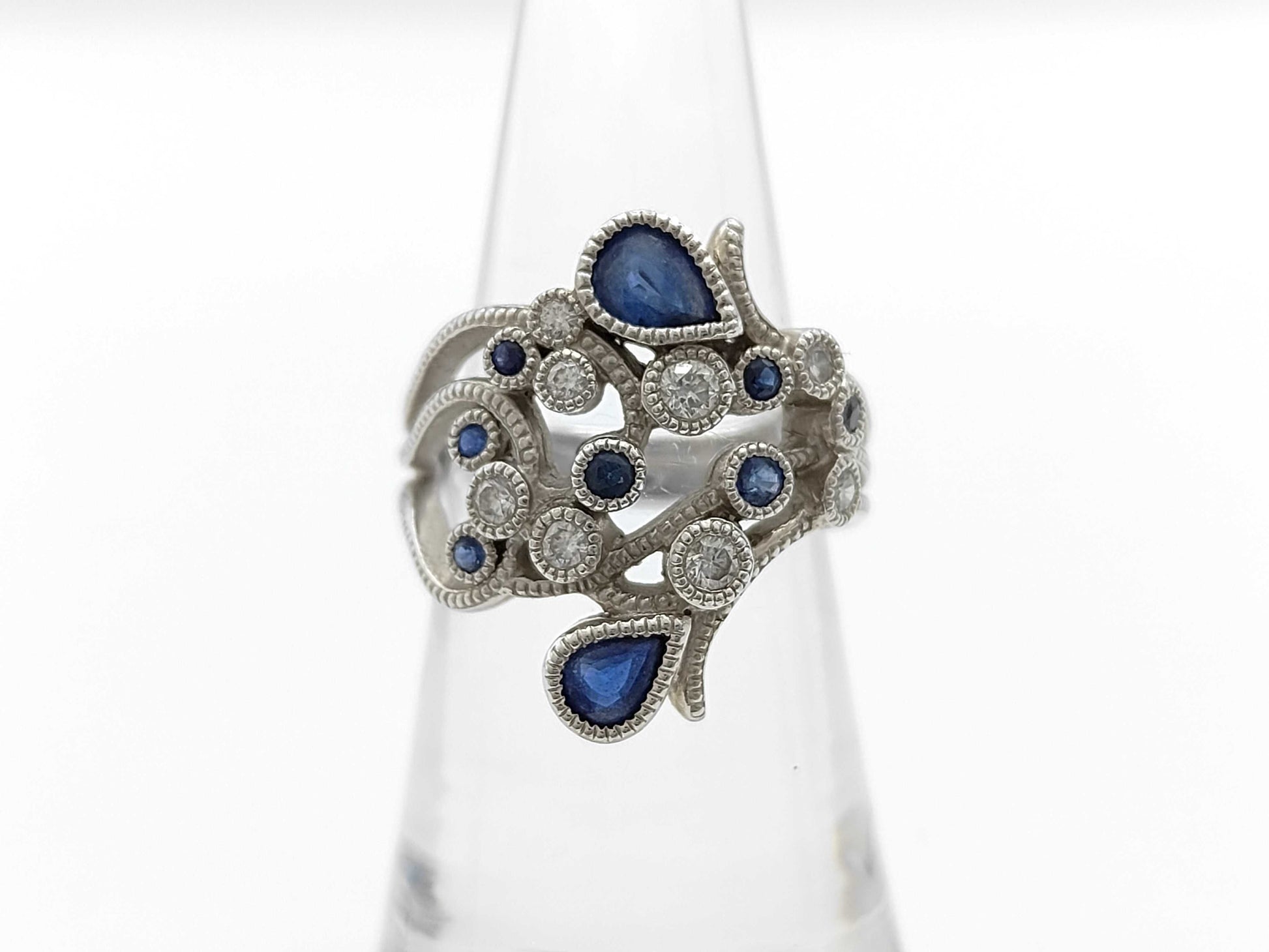 S0.95ct D0.30ct Pt900 10.5g Ring 