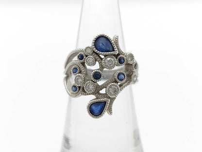 S0.95ct D0.30ct Pt900 10.5g Ring 