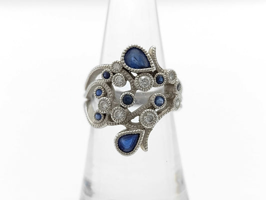 S0.95ct D0.30ct Pt900 10.5g Ring 