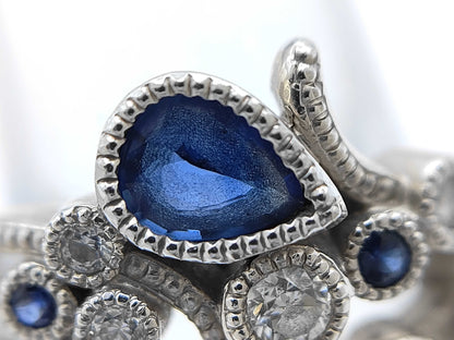 S0.95ct D0.30ct Pt900 10.5g Ring 