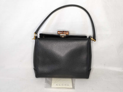GUCCI Bamboo Turnlock Handbag 000 33 0175 Black Handbag