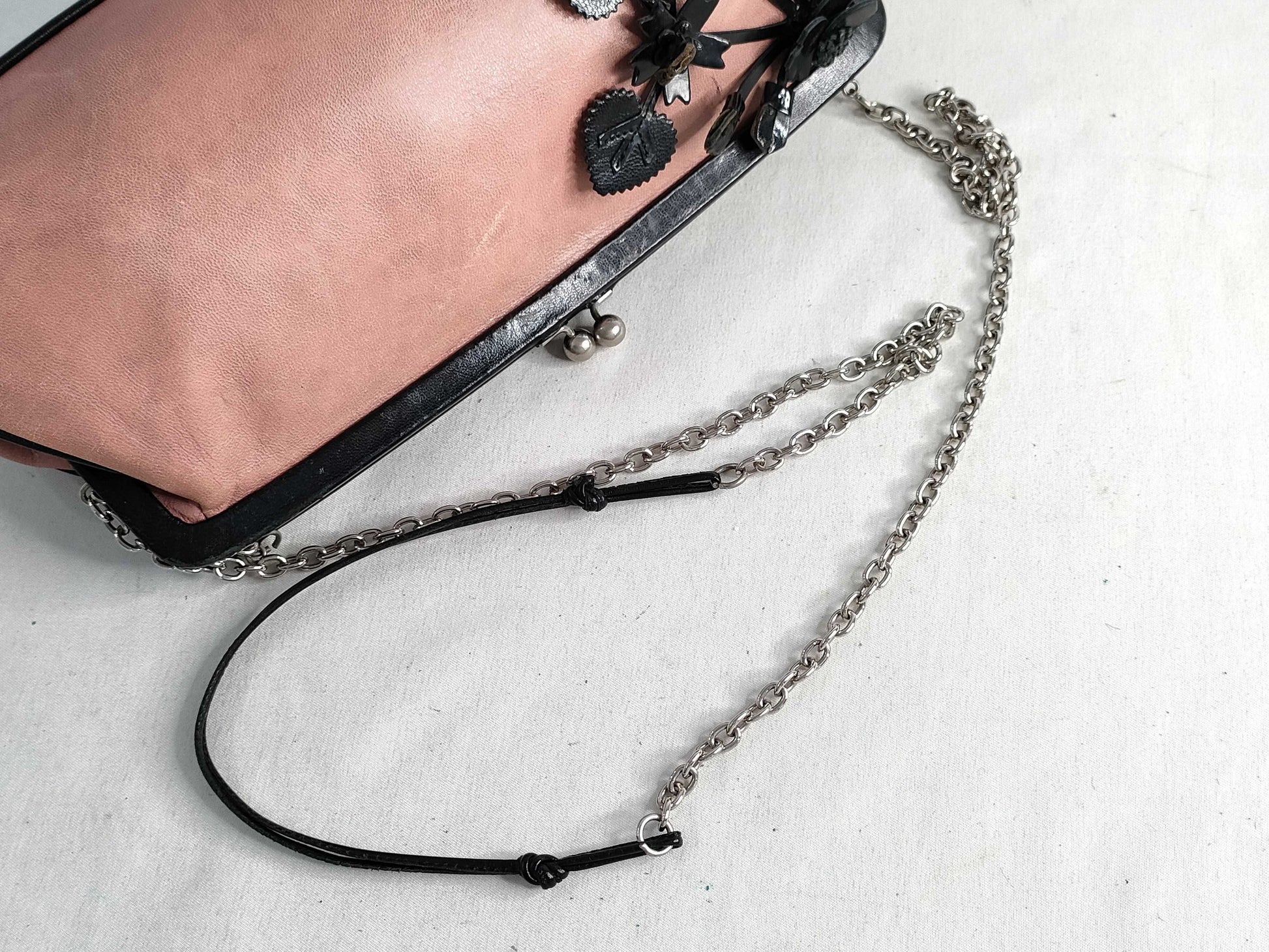 GUCCI Prada Chain Shoulder Bag Pink Gamaguchi Shoulder Bag