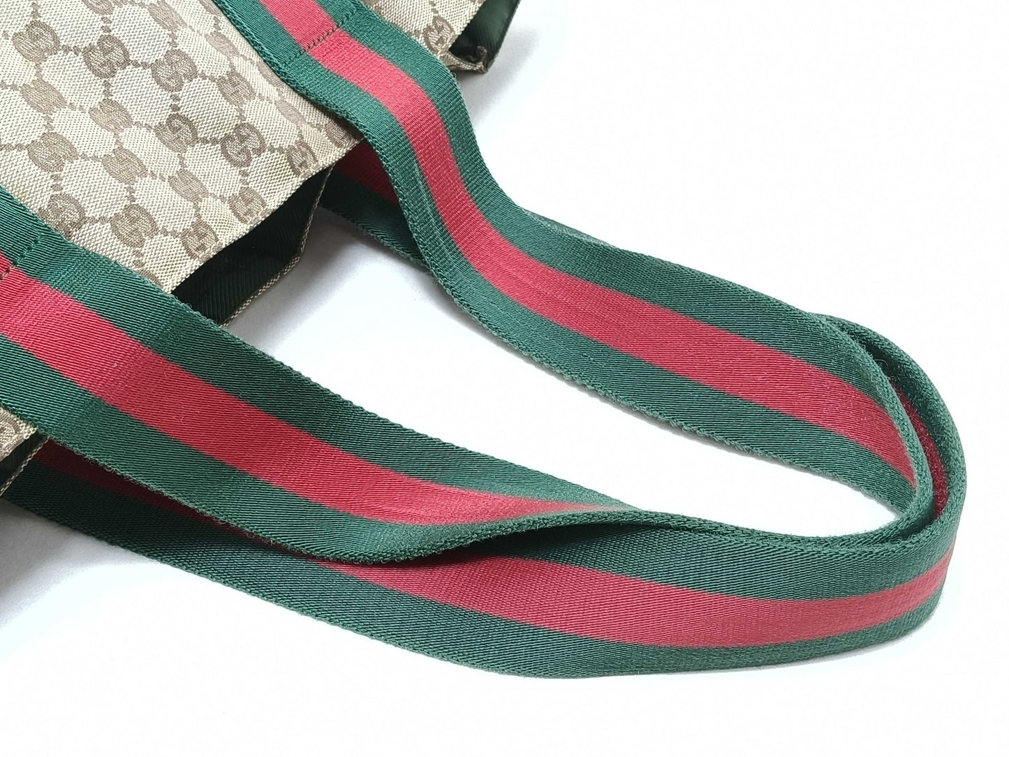GUCCI Webbing Gucci Sherry Line GG Canvas Tote Bag