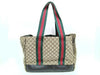 GUCCI Webbing Gucci Sherry Line GG Canvas Tote Bag