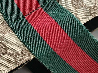 GUCCI Webbing Gucci Sherry Line GG Canvas Tote Bag