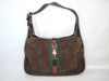 GUCCI Jackie Shoulder Bag with Shelly Line Hardware, Brown Suede, 00963 Shoulder Bag