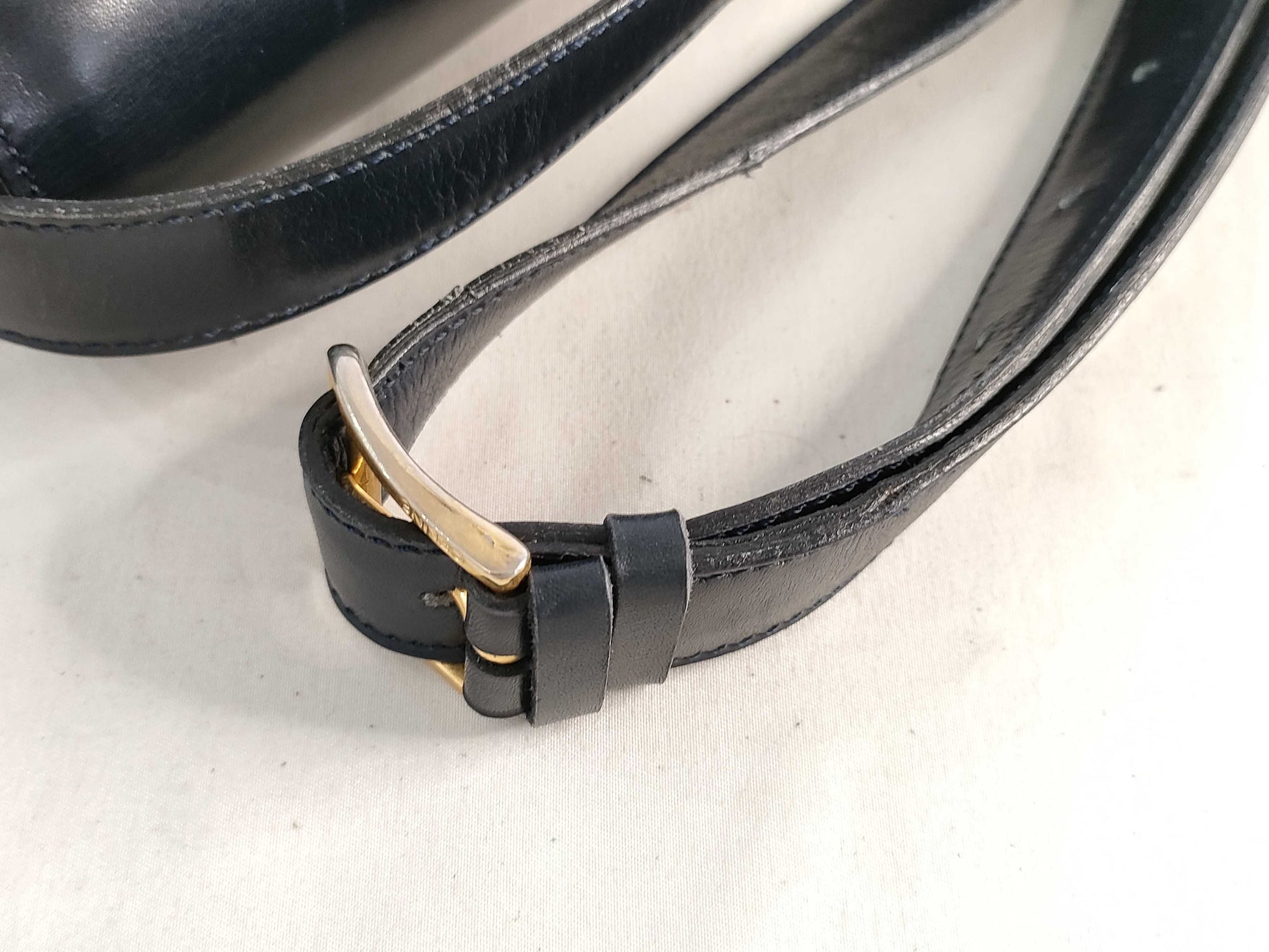 CELINE 3-way Horsebit Leather Shoulder Bag in Navy