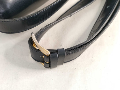 CELINE 3-way Horsebit Leather Shoulder Bag in Navy