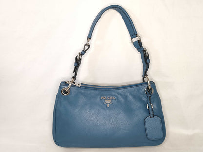 PRADA Prada Shoulder Bag Leather Blue Shoulder Bag