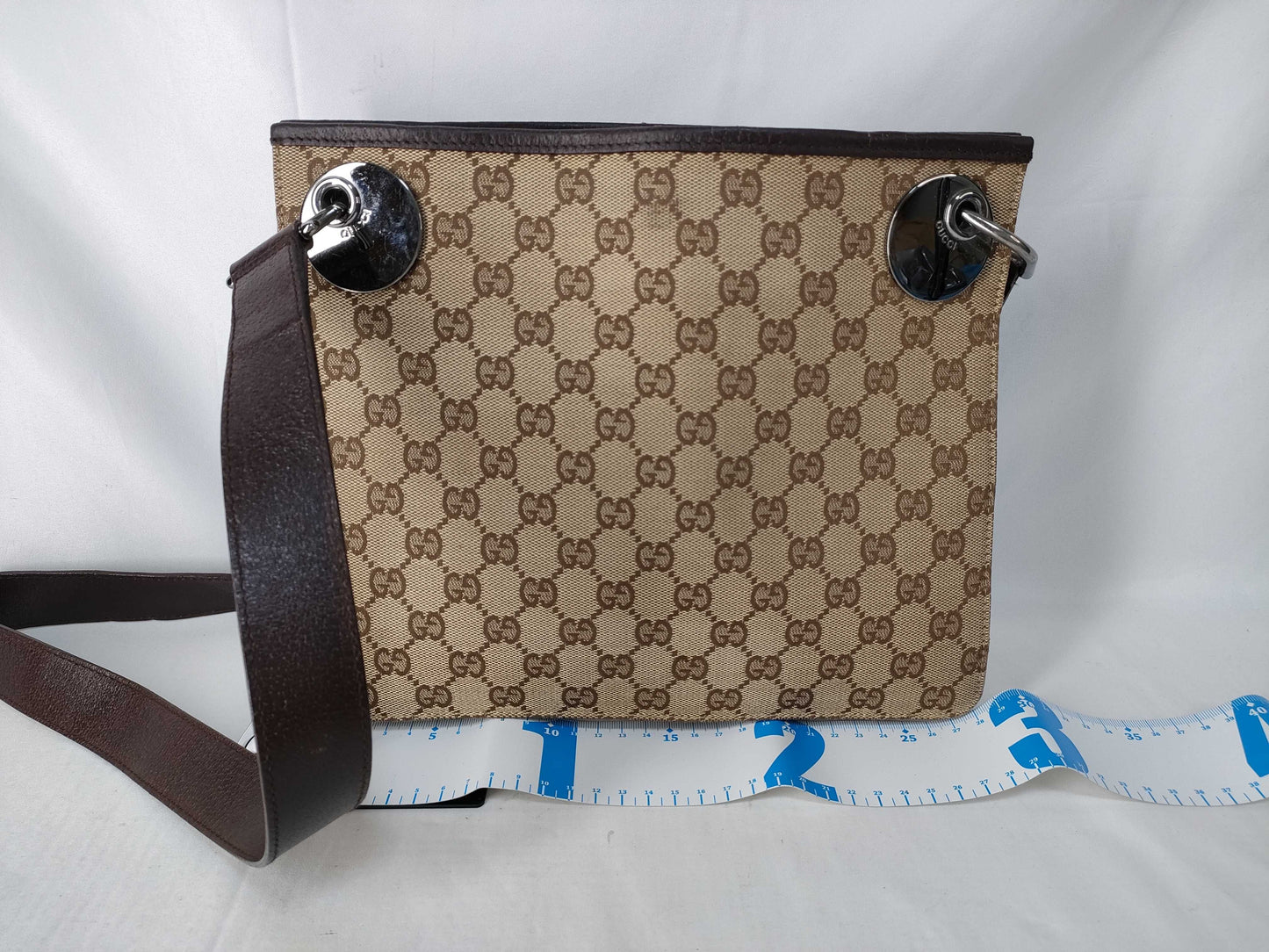 GUCCI GUCCI Shoulder Bag GG Canvas with Round Metal Fittings
