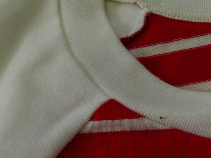 GUCCI Cotton T-Shirt, Size Small, Red and White, 624764, Border, Anchor Patch, Tagless