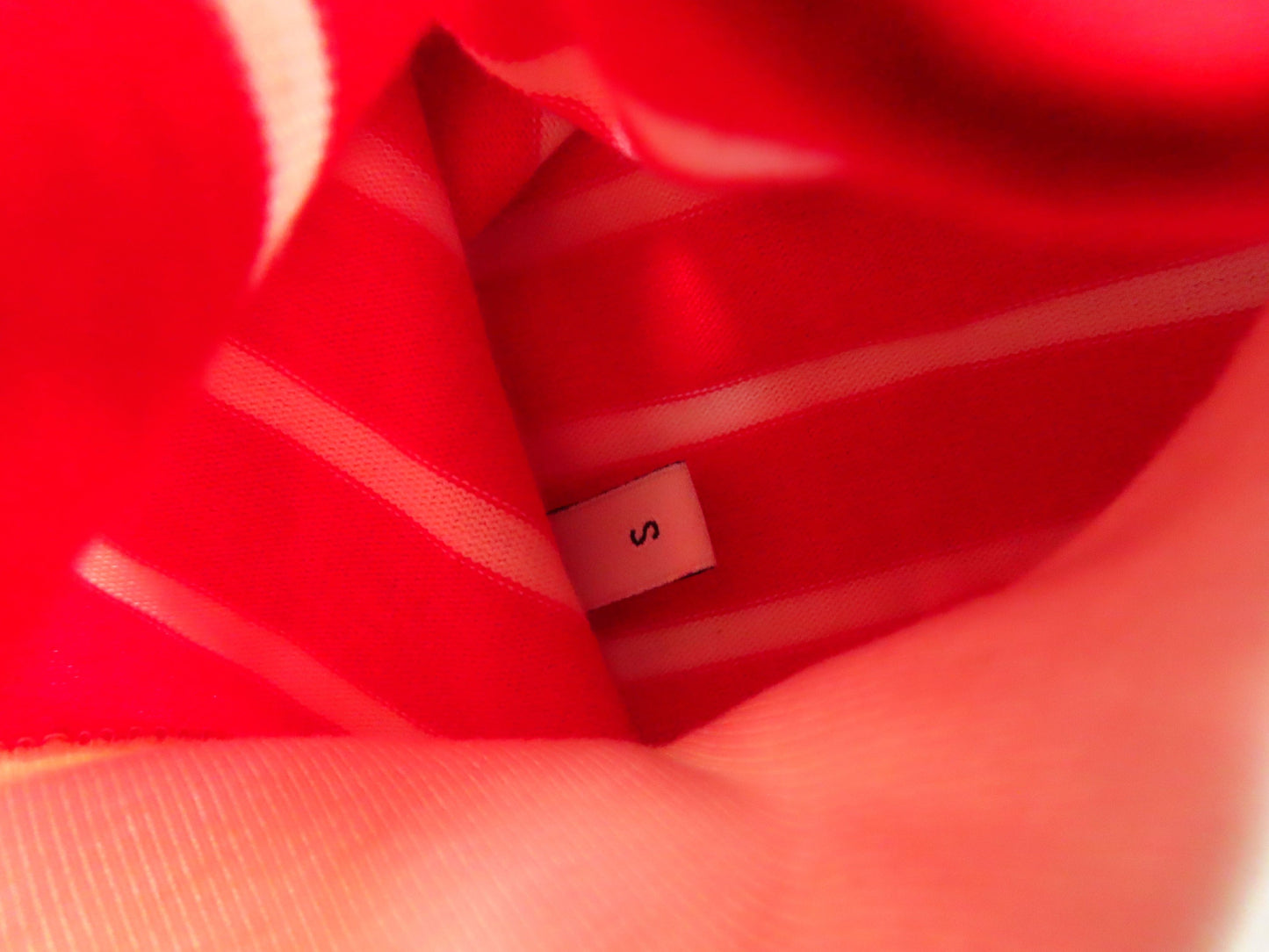 GUCCI Cotton T-Shirt, Size Small, Red and White, 624764, Border, Anchor Patch, Tagless