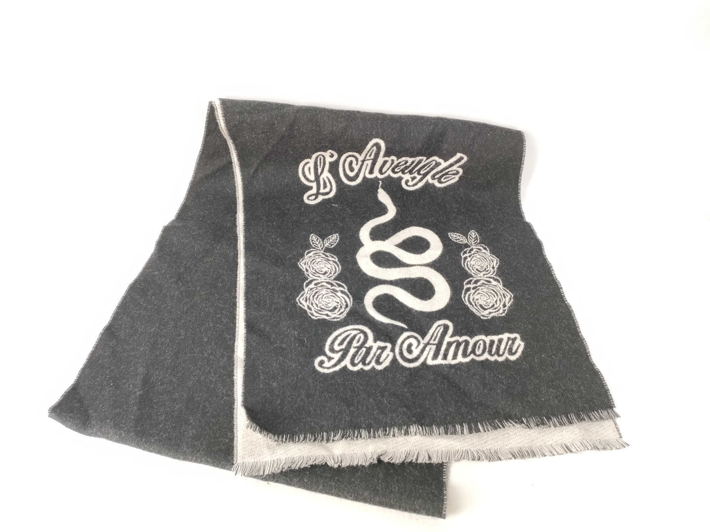 GUCCI GG Wool Scarf, Black, No Tags