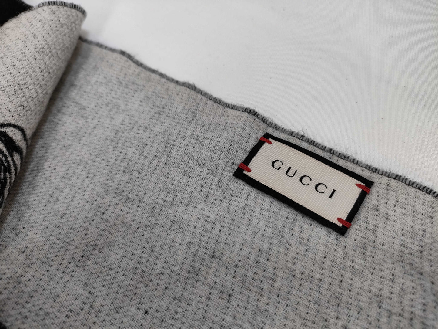 GUCCI GG Wool Scarf, Black, No Tags