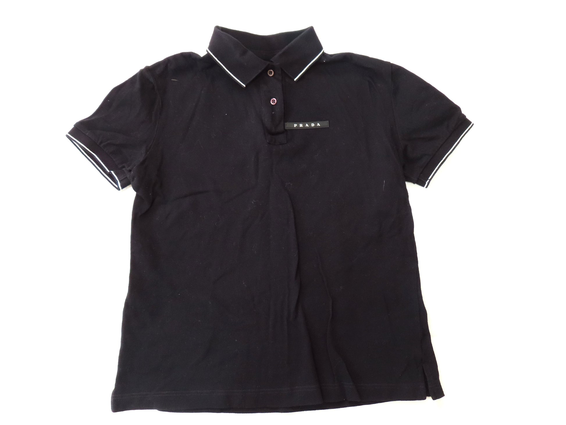 PRADA Prada Cotton Polo Shirt Black S Tops