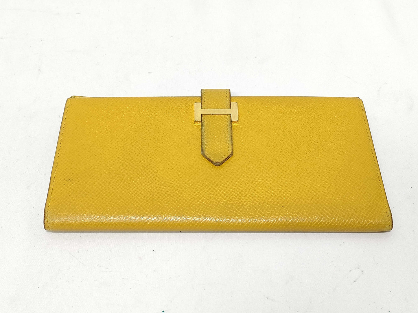 HERMES Bearn Soufflet Wallet Yellow Gold Hardware Wallet