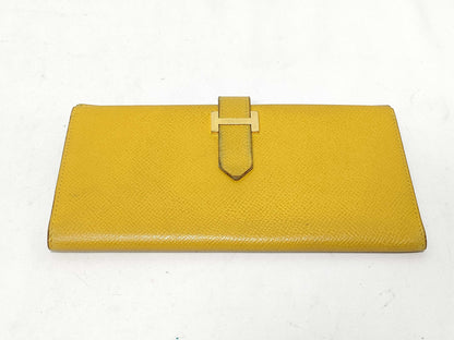HERMES Bearn Soufflet Wallet Yellow Gold Hardware Wallet
