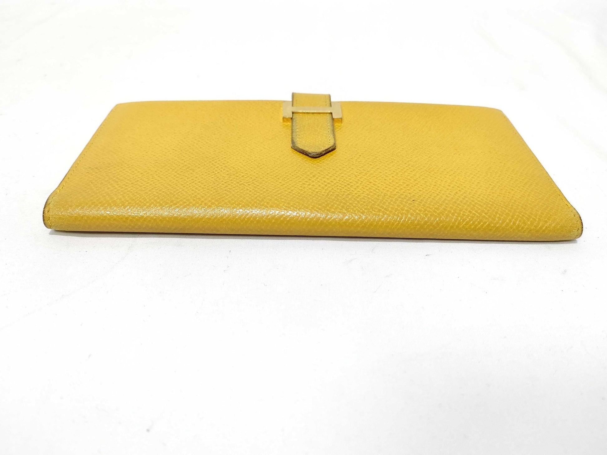 HERMES Bearn Soufflet Wallet Yellow Gold Hardware Wallet