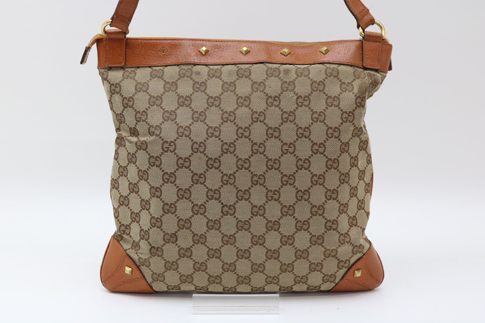 GUCCI GG Canvas Studs Shoulder Bag