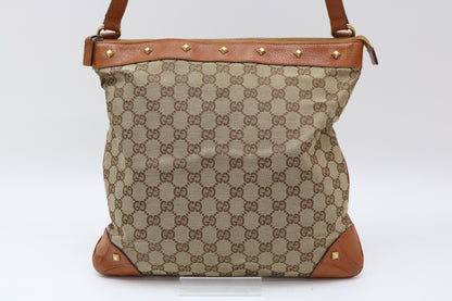GUCCI GG Canvas Studs Shoulder Bag