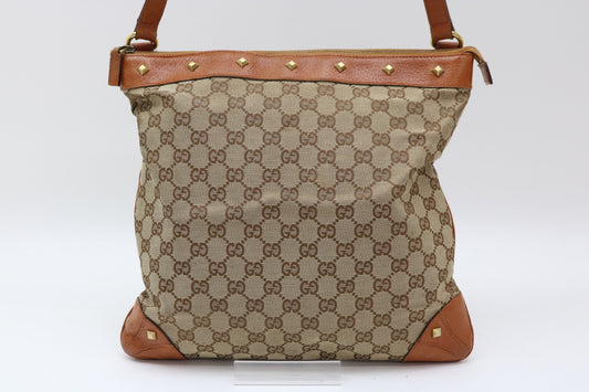 GUCCI GG Canvas Studs Shoulder Bag