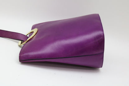 CELINE Circle Hardware Leather Shoulder Bag