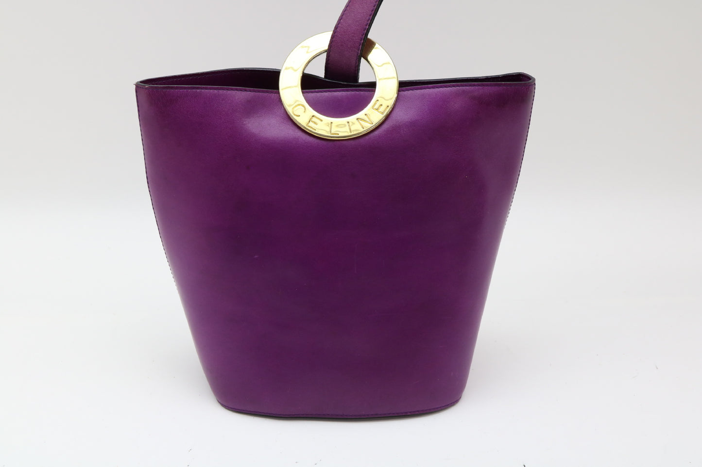 CELINE Circle Hardware Leather Shoulder Bag