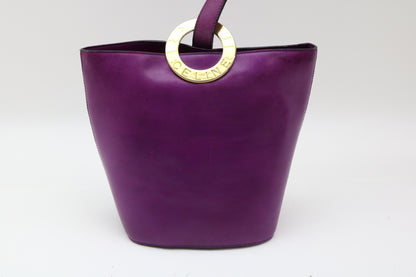 CELINE Circle Hardware Leather Shoulder Bag