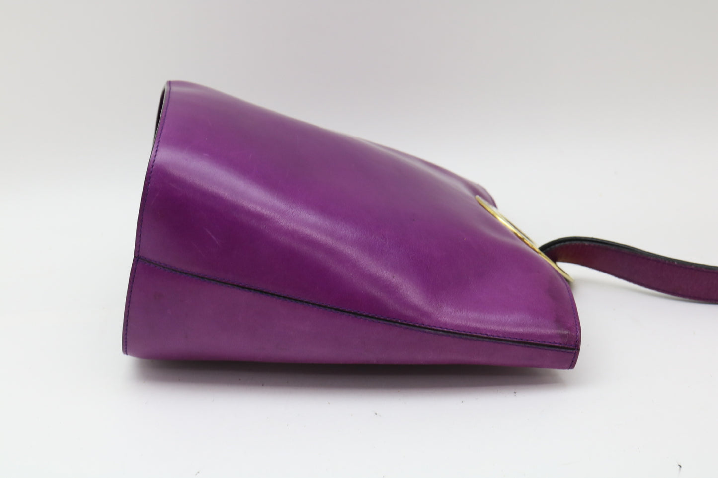 CELINE Circle Hardware Leather Shoulder Bag