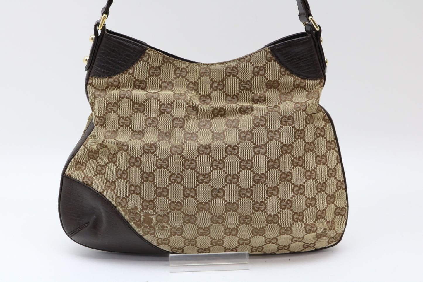 GUCCI GG Canvas Sherry Horsebit Shoulder Bag