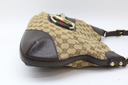 GUCCI GG Canvas Sherry Horsebit Shoulder Bag