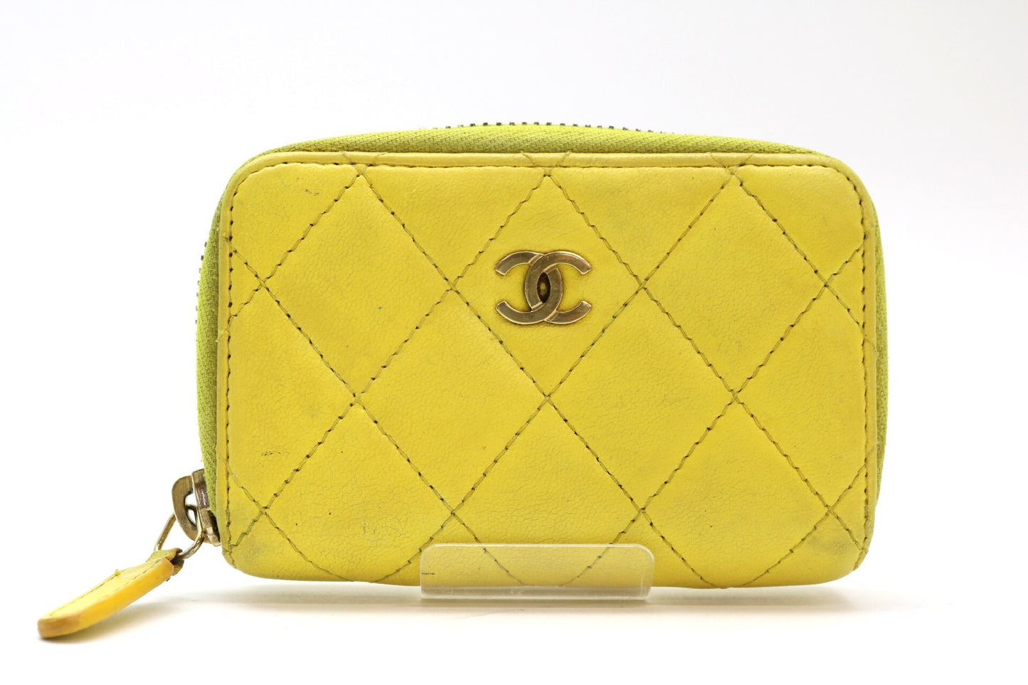 CHANEL Lambskin Matelasse Zippy Coin Case