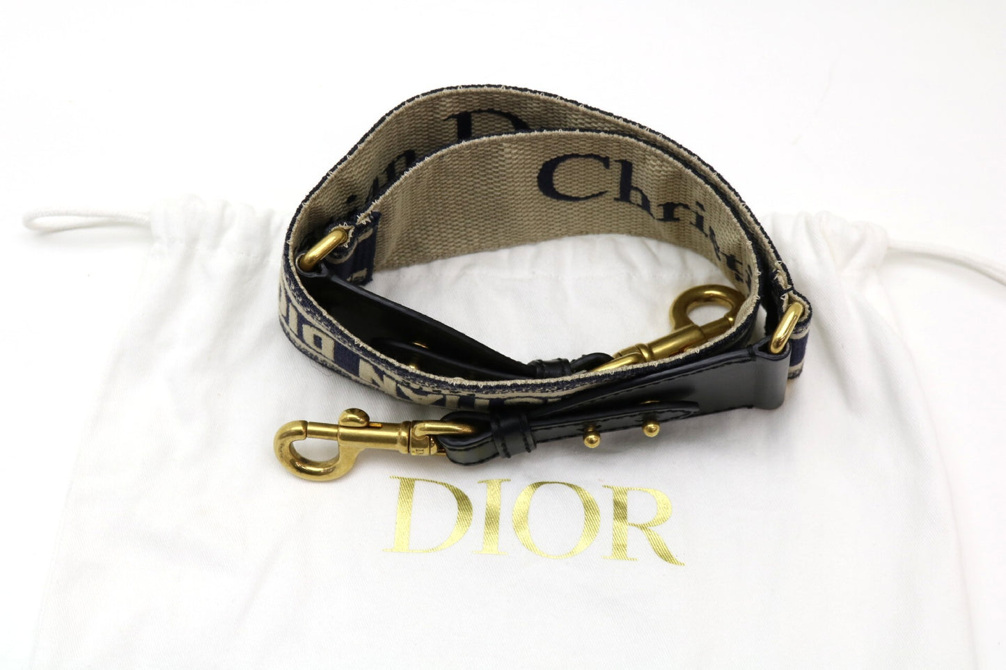 Dior Embroidered Logo Shoulder Strap
