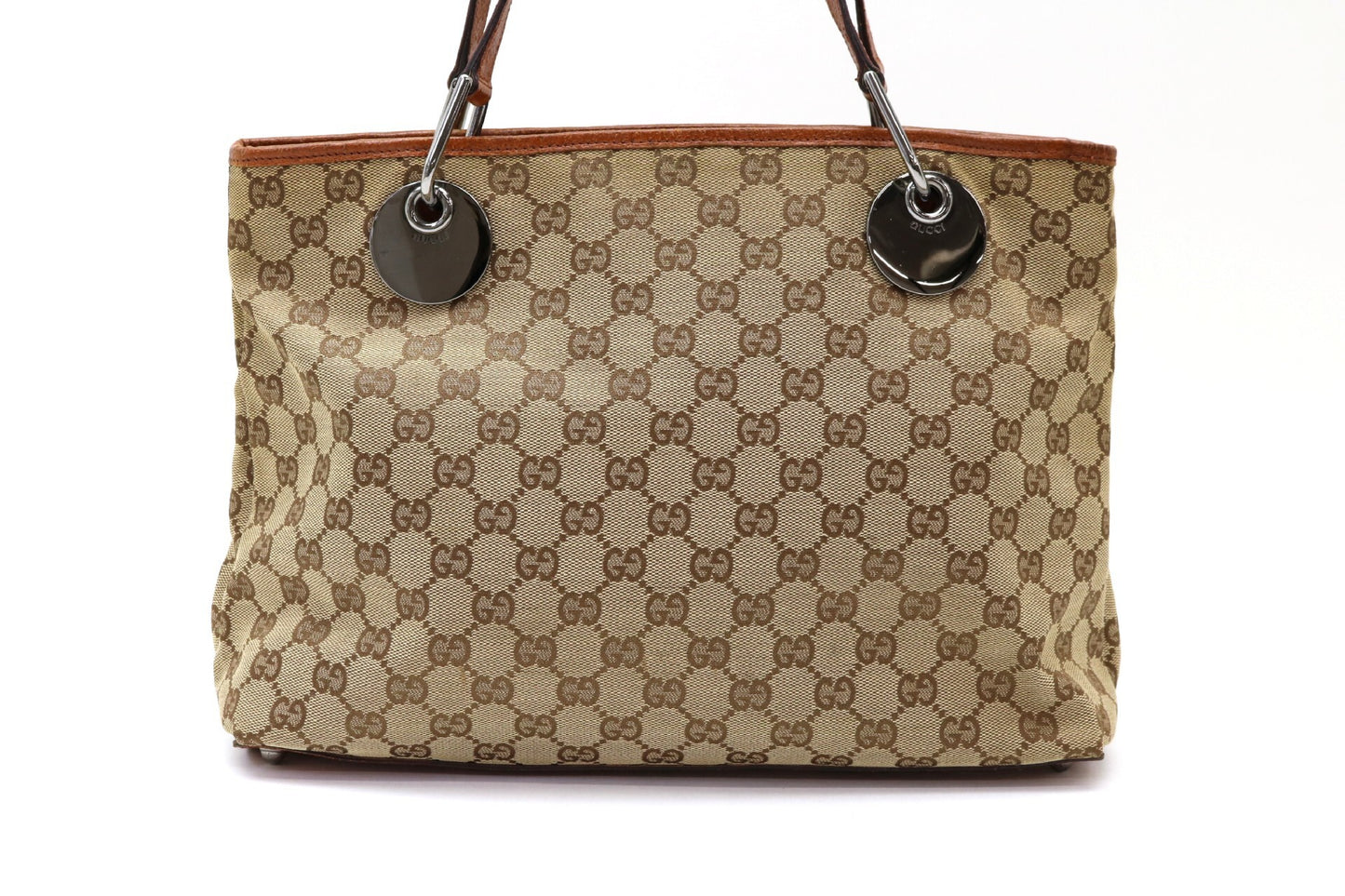 GUCCI GG Canvas Leather Handbag
